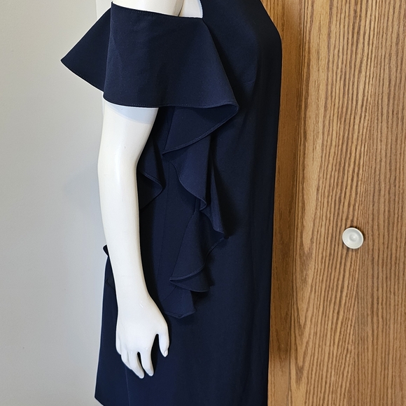 Vince Camuto Navy Cold Shoulder Mini Dress - Picture 2 of 6